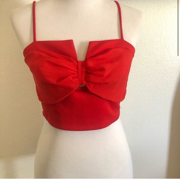 Body Central Tops - Red bow crop top